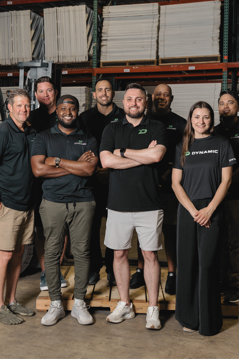 The Dynamic Event Co team in the Rental Equipment warehouse at HQ